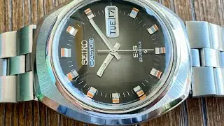Vintage June 1973 Seiko 5 Actus SS 6106-7590 Automatic w/ Orange Hour Markers - Fully Serviced