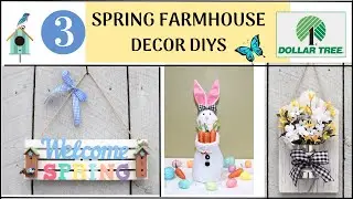 3 NEW DOLLAR TREE SPRING FARMHOUSE DECOR DIYS | EASY SPRING BUNNY & SIGN HOME CRAFT IDEAS