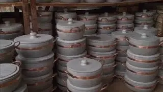 Artesanato de Cachoeira do Brumado. Como é feita a Panela de Pedra Sabão,  fabricação artesanal.
