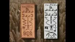 Crop Circle - Dot and line image - Alien face and binary text