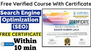 SEO Free Certification Course || Search Engine Optimization ||Edelytics online|| Free Certificate
