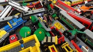 Крушение поезда Lego с 13 поездами Lego, включая Metroliner, Horizon Express, 60051, 60052