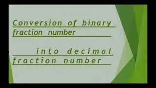 Conversion of binary fraction number to decimal fraction number/Number  system/Computer Application