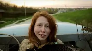 Russian girl singing typical song