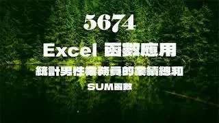 5674EXCEL函數應用 統計男性業務員的業績總和 SUM