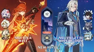 C0 Mavuika Melt & C0 Neuvillette Hyperbloom | Genshin Impact NEW Abyss 6.3 Floor 12 9 Stars