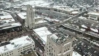 Battle Creek Drone Video in Snow, Music by Faction Zero