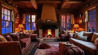 Cozy Winter Cabin❄️Relaxing Blizzard and Snowstorm Sounds w-Heavy Wind & Snow for Sleep & Relaxation