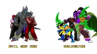 [4K] MUGEN: ETB &ndash; Evil God Ken, Lich King, M Erika, Evil G Shermie vs Wolverine, K, Illidan, Dr Doom