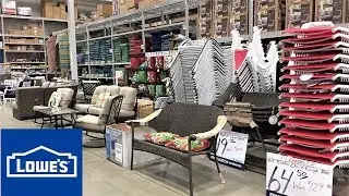 LOWE'S PATIO FURNITURE OUTDOOR HOME DECOR CLEARANCE - SHOP WITH ME SHOPPING STORE WALK THORUGH 4K