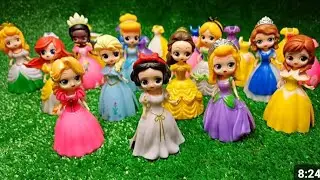 Satisfying Video l How to make Glossy Lolipops in to Rainbow Pool with Disney Princess Cutting ASMR