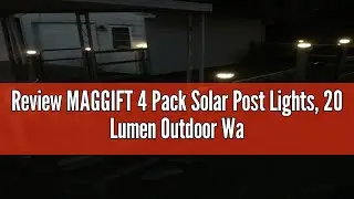 Review MAGGIFT 4 Pack Solar Post Lights, 20 Lumen Outdoor Warm White High Brightness SMD LED Lightin