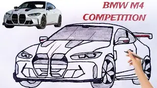 BMW car drawing|| Easy &simple draw colour #BMWDrawing #CarDrawing#video👍🏻👍🏻