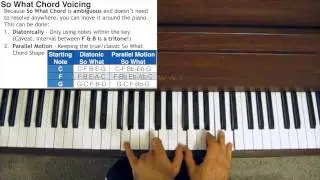 Jazz Piano Chord Voicings - So What Chord