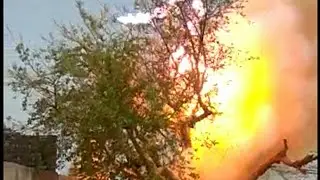 Plant fire blast by high power electric cable.. must watch once