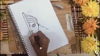 🙏|| Krishna half face drawing || easy and simple drawing for beginners #krishna #easydrawing
