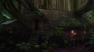 Caba&ntilde;a en el bosque bajo la lluvia &ndash; Relajaci&oacute;n profunda y calma.