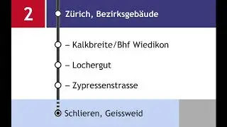 VBZ Ansagen - 2 - Zürich Tiefenbrunnen – Paradeplatz – Schlieren, Geissweid