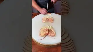 Apple cutting skill's & salad decorations 😲😍