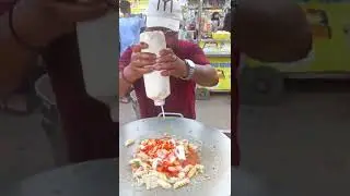 Tawa Pasta Making 🔥🤤 #pasta #shorts #foodie #indianstreetfood