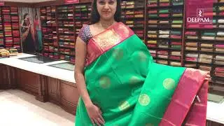 Contrast border Kanchipuram silk sarees for Puja