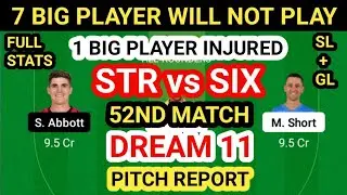 STR vs SIX Dream 11 Team Prediction | STR vs SIX Dream 11 Team Analysis 52nd Match Playing11 Pit Rep