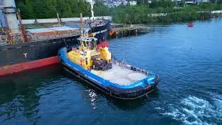How the Prince Rupert tug boats help ships out of port - DJI Mini 3 Pro