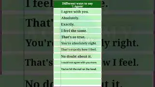 Different ways to say I agree || I Agree #short