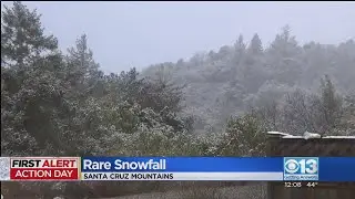 Santa Cruz Mountains sees rare snowfall