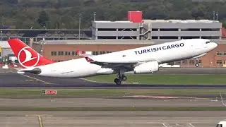 Turkish Airlines Cargo Airbus A330F Taxi & Takeoff at Brussels Airport Zaventem