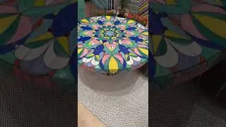 Stained Glass Mosaic Coffee Table by Allison Eden Studios.