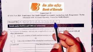 Bank Of Baroda FATCA CRS Form Kaise Bhare | How To Fill FATCA CRS Form Bank Of Baroda | BOB Form |