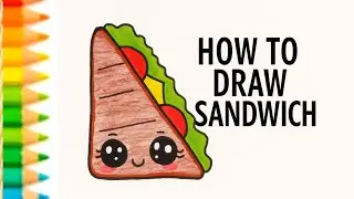 How to Draw a Cute Sandwich 🥪 | Easy Drawing Tutorial