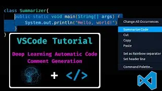 Deep Learning Automatic Code Comment Generation VS Code Extension