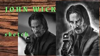 JOHN WICK (Keanu Reeves) Realistic Sketch || Time Lapse video