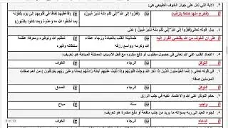 مراجعة اختبار دراسات اسلامية اول متوسط الفصل الدراسي الثالث