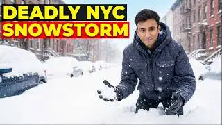 NYC snow walk deadly snowstorm - 12 inches ka snow | indian in usa vlog