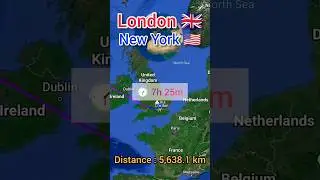 London to New York flight Route ✈️ || United Kingdom 🇬🇧 to United States 🇺🇲 ||