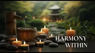 Nature Zen Water Calm Bamboo Fountain and Candle Glow for Meditation Healing Sleep and Tranquility