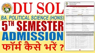 SOL BA Political Science Hons 5th Semester Admission 2022