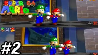 Super Mario 64 SplitScreen #2 - The Adventure Continues! 🌟 - No Commentary Multiplayer