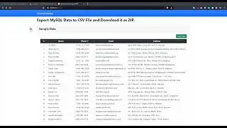 Export MySQL Data to CSV and Download It as a ZIP File in PHP DEMO