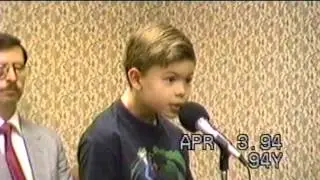 Josh Wagner saying a poem on Easter 1994