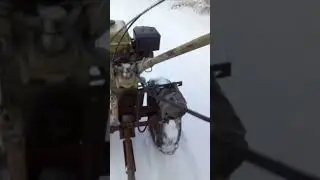 Легкий мотоблок з прицепом на цепах