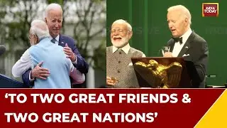 Watch US President Joe Biden Raise A Toast To PM Modi | Joe Biden: We Celebrate Bonds Of Friendship