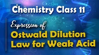 Expression of Ostwald Dilution Law for Weak Acid - Chemical Equilibrium - Chemistry Class 11