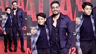Ajay Devgan Son Yug Devgan All Grown Up Posing At Shaitaan Movie Premiere