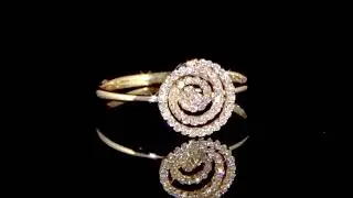 18K WHITE GOLD CLUSTER DIAMOND SWIRL RING. Ref. 307 468