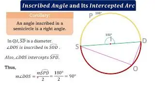 Inscribed Angle and Its Intercepted Arc