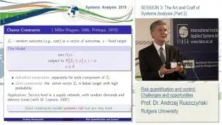 Session 3. Andrzej Ruszczyński: Risk quantification and control